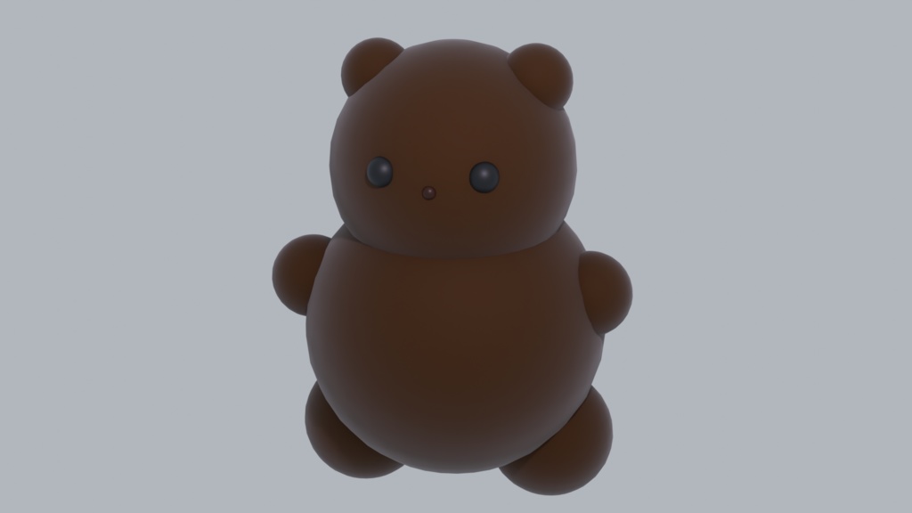 3Dくまモデル(茶色)/小物用3Dモデル