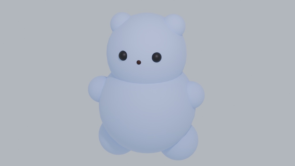 3Dくまモデル(水色)/小物用3Dモデル