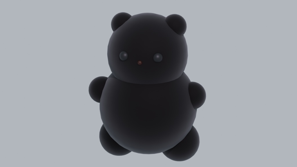 3Dくまモデル(黒色)/小物用3Dモデル
