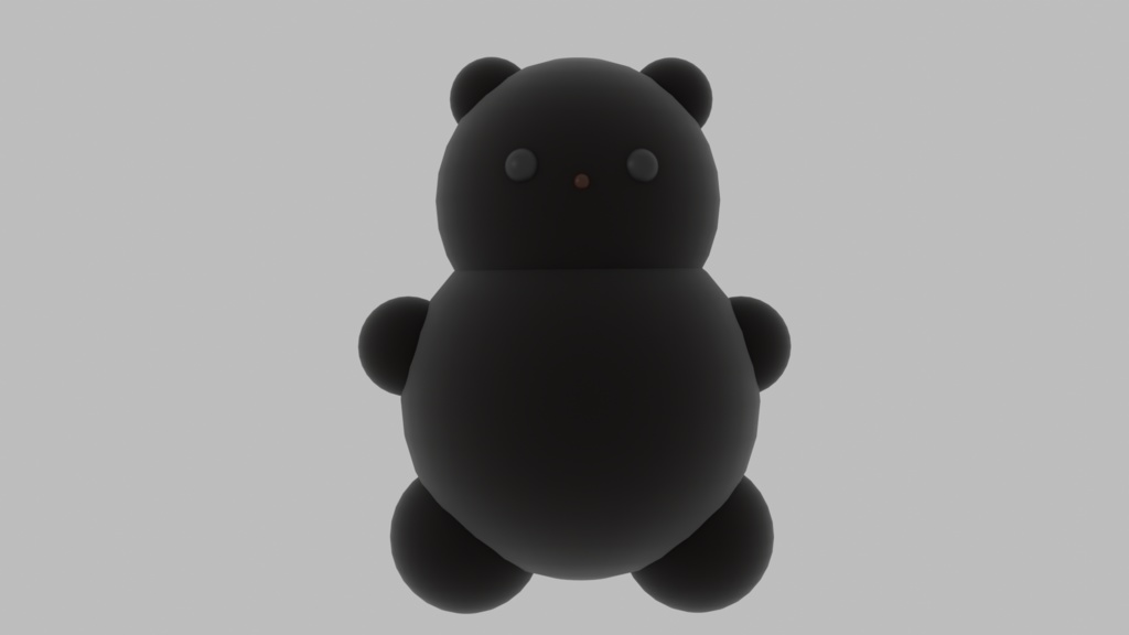 3Dくまモデル（黒色）／小物用3Dモデル