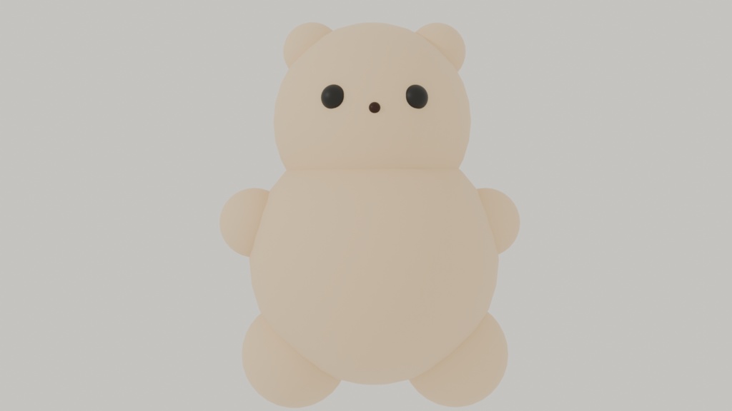 3Dくまモデル（ベージュ）／小物用3Dモデル
