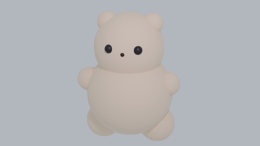 3Dくまモデル(ベージュ)/小物用3Dモデル