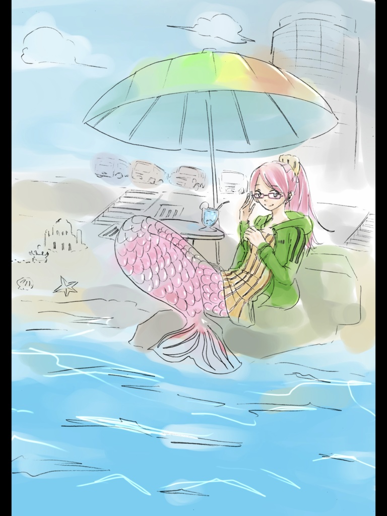 人魚さんのおしゃれ日和缶バッジ