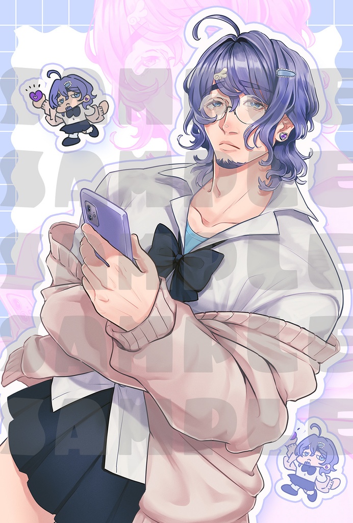 髭ギャルポストカード