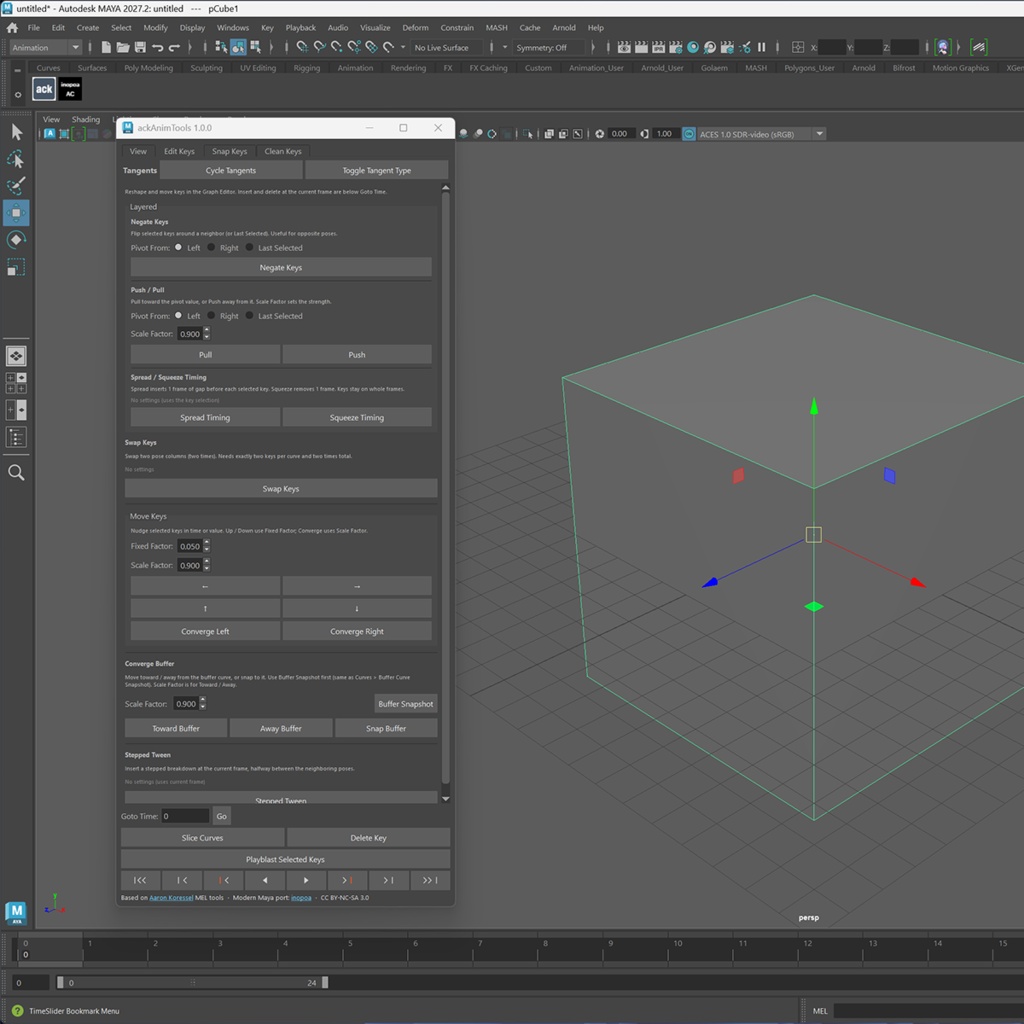 ackAnimTools | Maya Graph Editor 補助ツール