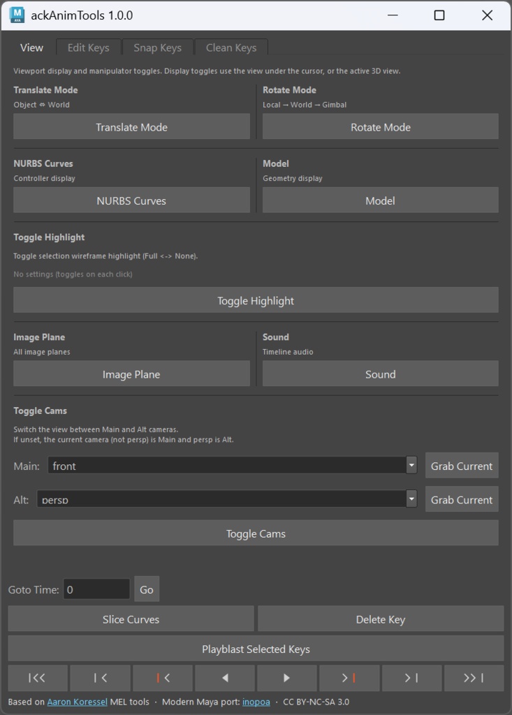 ackAnimTools | Maya Graph Editor 補助ツール