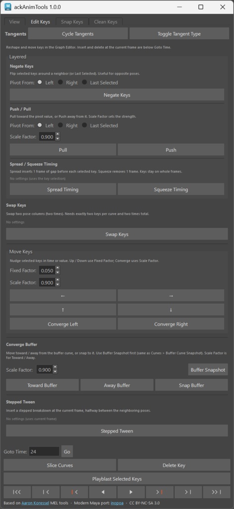 ackAnimTools | Maya Graph Editor 補助ツール