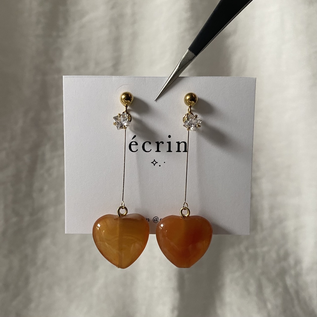 推し色 ハートピアス