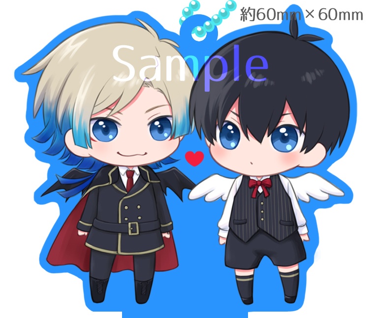 kiisアクリルスタンドキーホルダー(悪魔と天使)