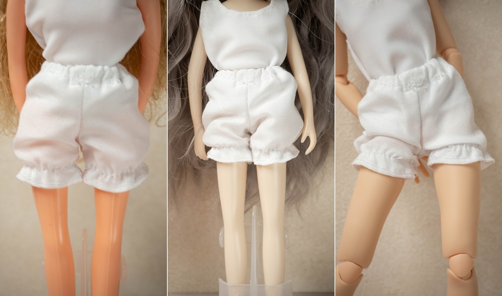 【22cmドール向け型紙】かぼちゃパンツ１