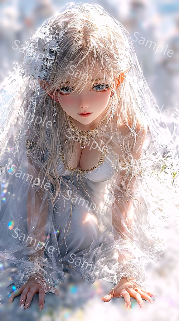スマホ・携帯用壁紙)エルフの花嫁1