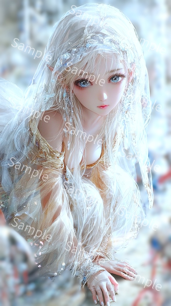 スマホ・携帯用壁紙)エルフの花嫁1