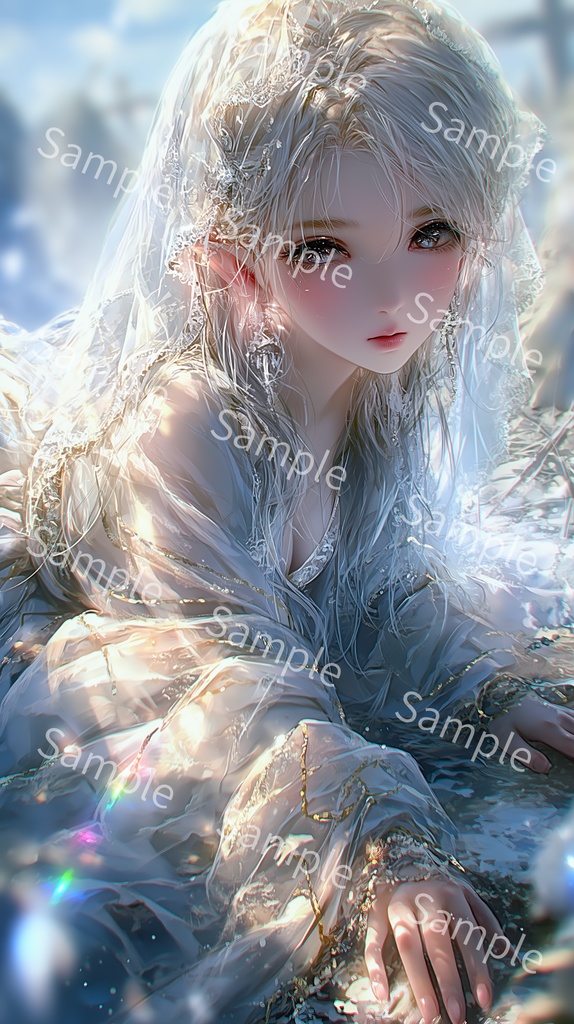 スマホ・携帯用壁紙)エルフの花嫁1
