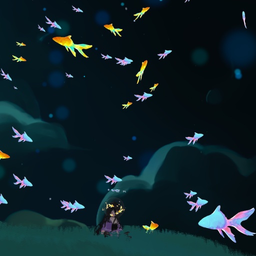 Whispering Fish 3 in one (Halo/Accessory / VFX)- 水の幻想アクセサリー【VRChat対応】