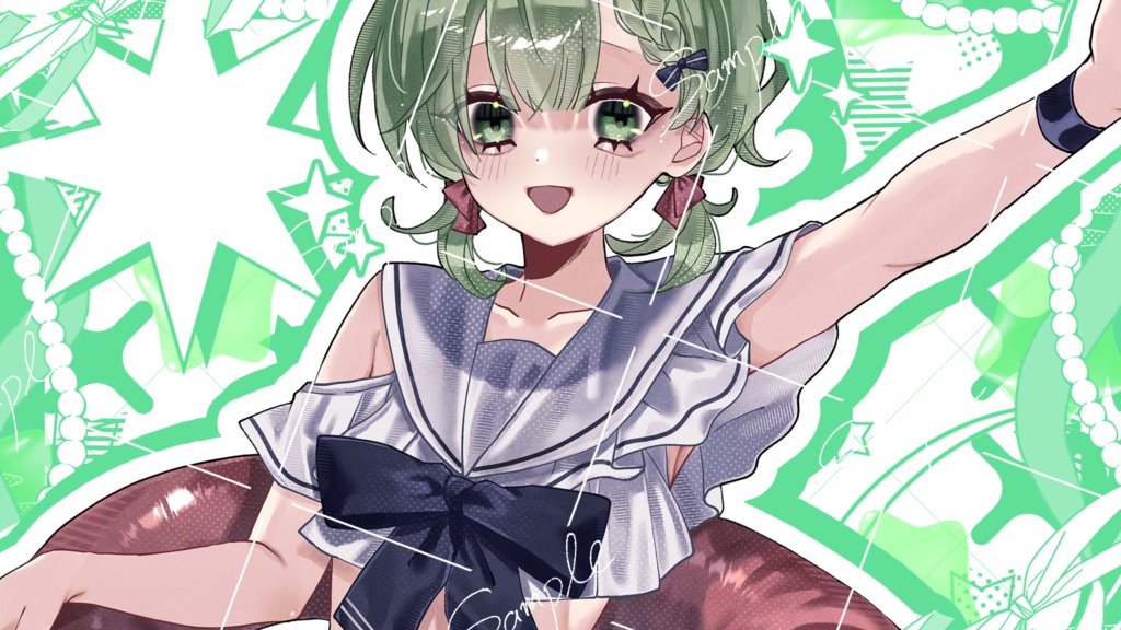 [期間限定] バジル・セグリア 水着イラストデスクトップサイズ