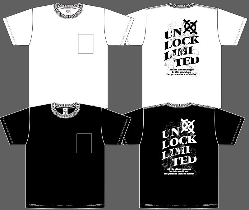 【Tシャツ】Unlock Limited.Tシャツ　花柄　水彩模様