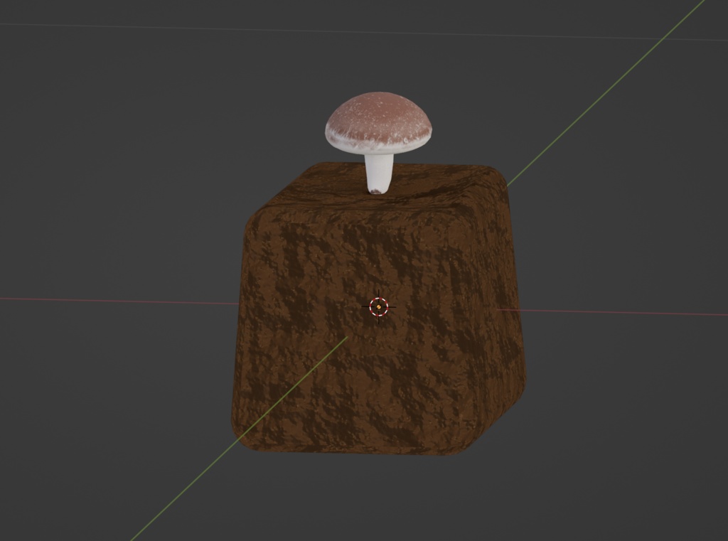 しいたけ+菌床セット【3Dモデル】