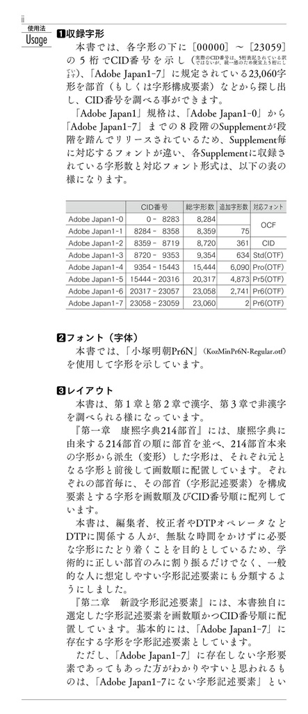 OTF字典 Adobe Japan1-7対応 小塚明朝編