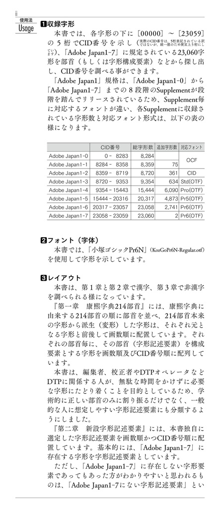 OTF字典 Adobe Japan1-7対応 小塚ゴシック編