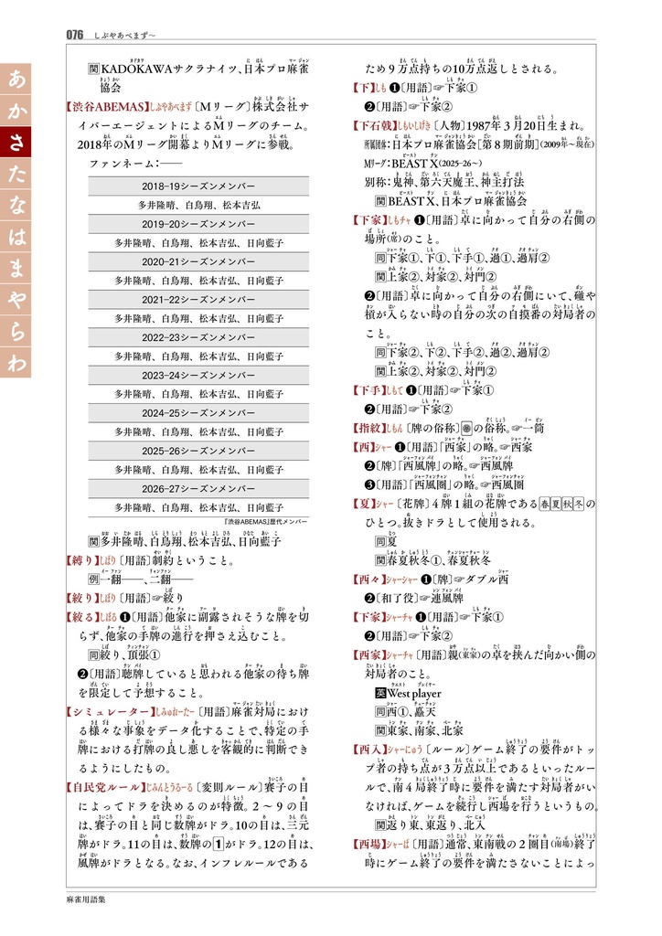 【サブスク版】『麻雀用語集』(今後更新されるベータ版全てこちらからダウンロード可)