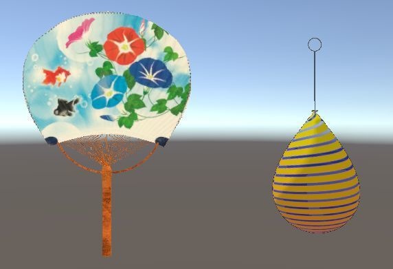 団扇とヨーヨー風船