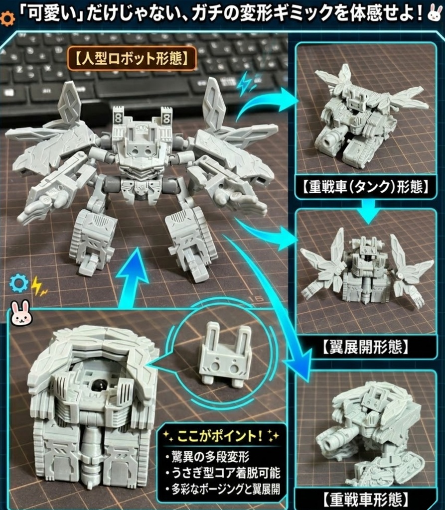 完全変形オリジナルガレージキット【兎アーマー】