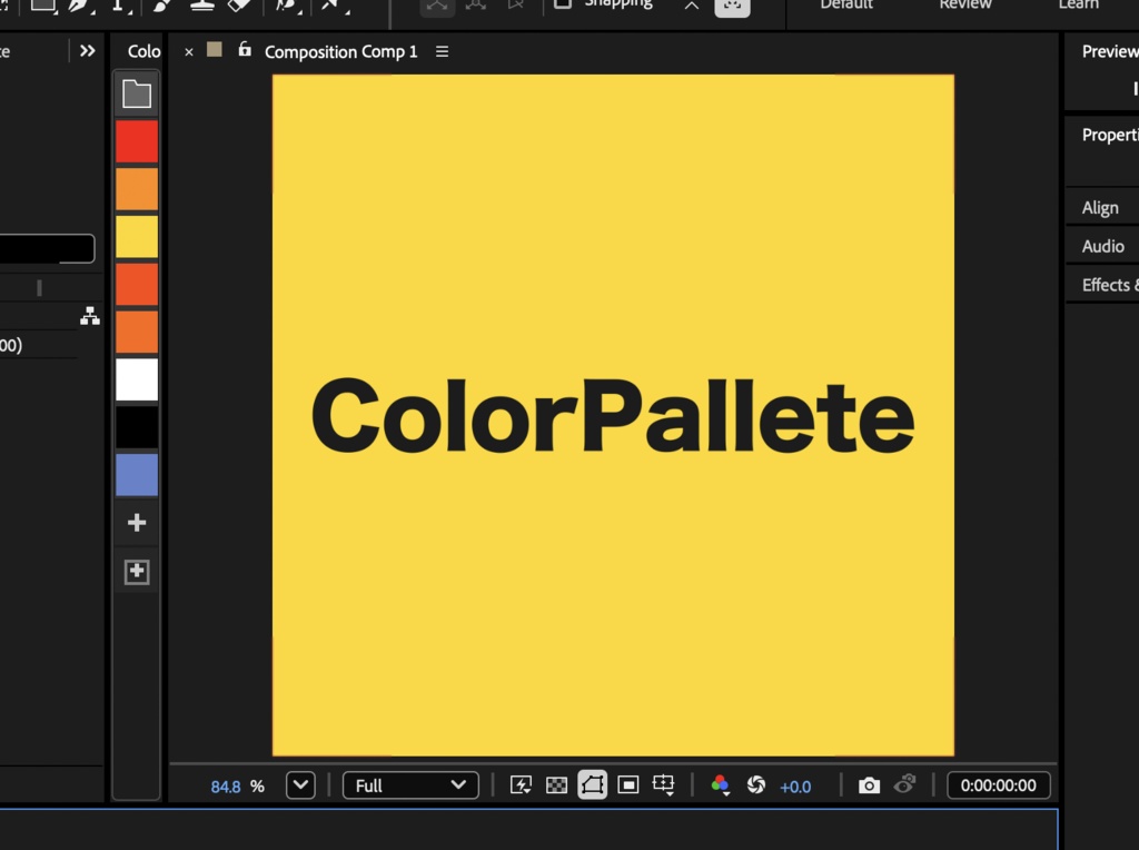 【After Effects スクリプト】ColorPalette【縦配置】