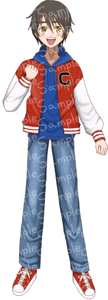 立ち絵素材 男子中学生 全身