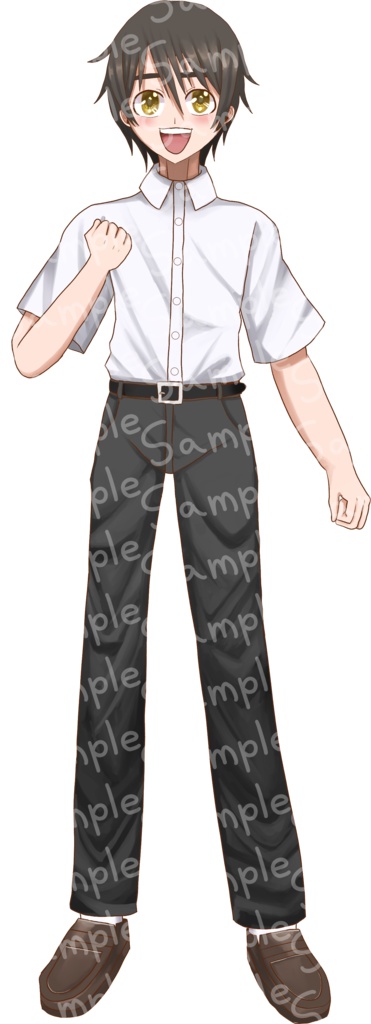 立ち絵素材 男子中学生 全身