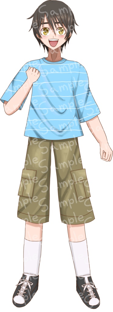 立ち絵素材 男子中学生 全身
