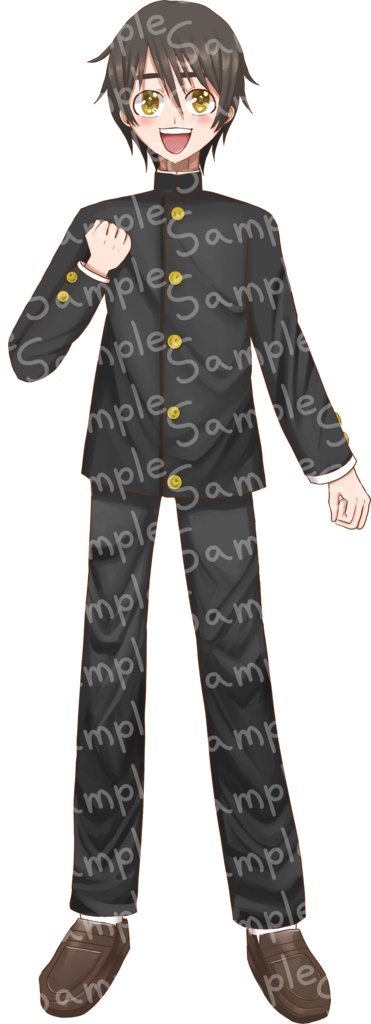 立ち絵素材 男子中学生 全身
