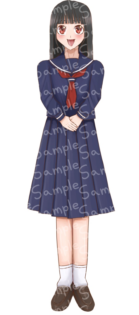 立ち絵素材 女子中学生 全身