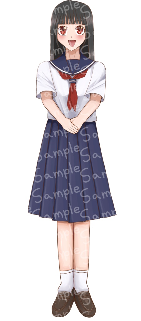 立ち絵素材 女子中学生 全身