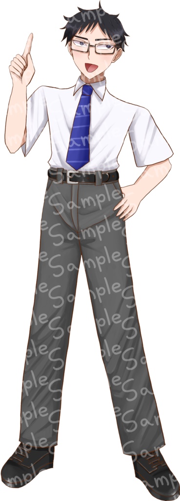立ち絵素材 男性教師 全身