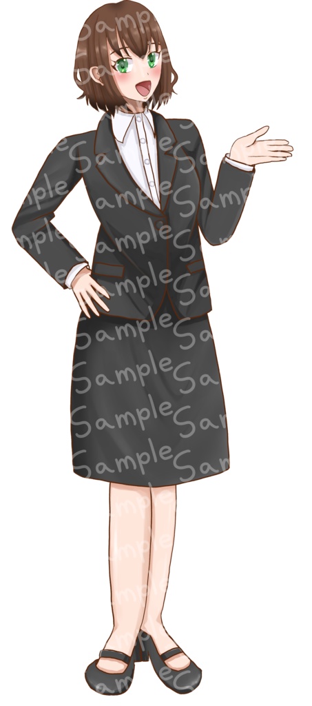 立ち絵素材 女性教師 全身