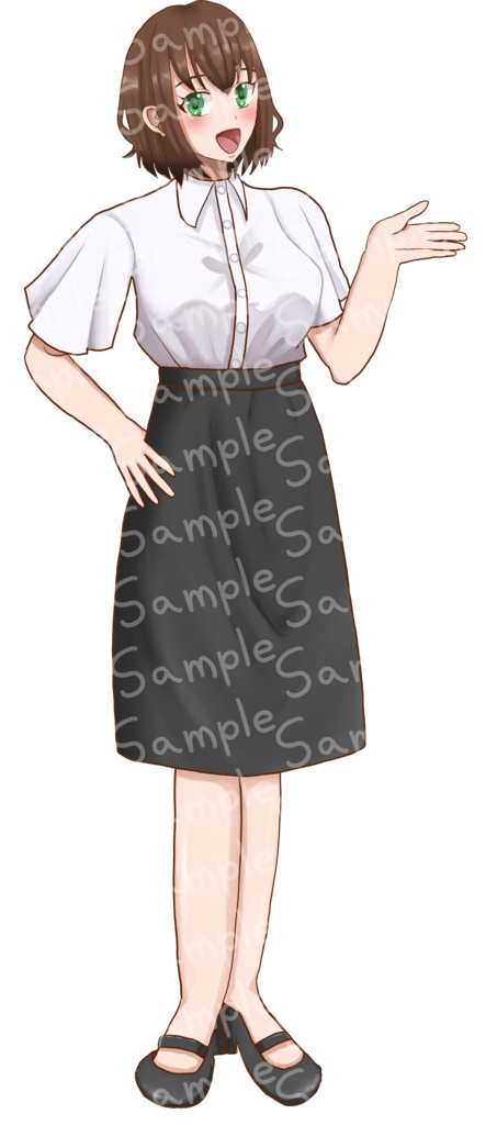 立ち絵素材 女性教師 全身