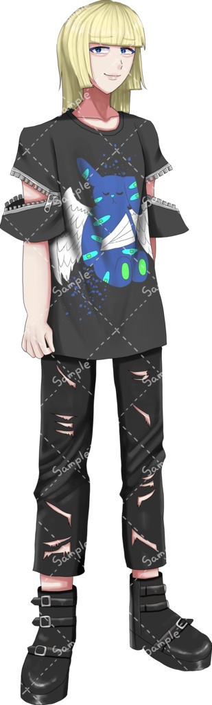 立ち絵素材 地雷系ファッション4人衆 全身