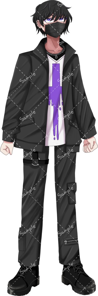 立ち絵素材 地雷系ファッション4人衆 全身