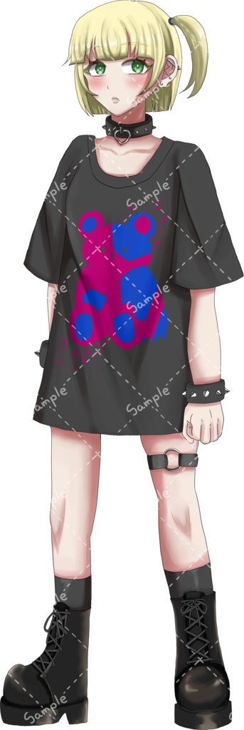 立ち絵素材 地雷系ファッション4人衆 全身