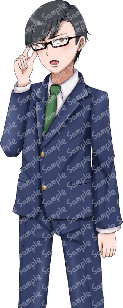 立ち絵素材 高校生2人 全身