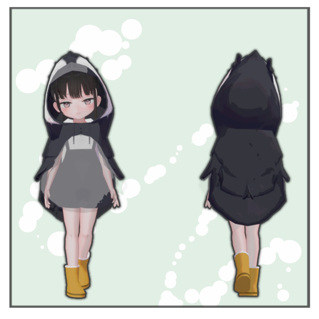 【2月の衣装】『ぺんぎんレインコート』アイラ-ayla・まめふれんず対応衣装