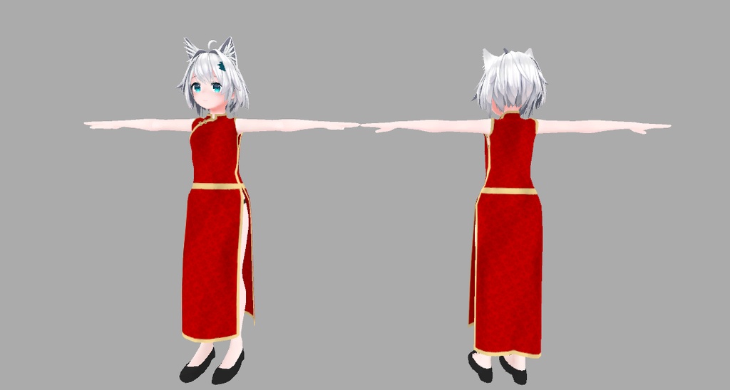 【スキニング済み】ミーシェ用チャイナ服【VRChat向け】