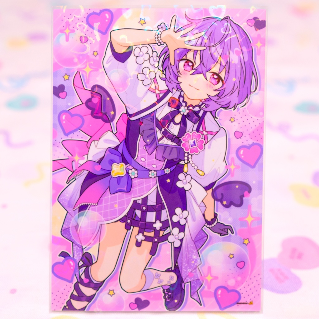 イラストカード🎀🫧💜🫧🩷