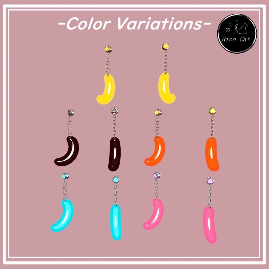 【VRChat想定】もるもっとのバナナピアス