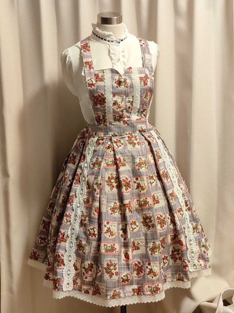 エプロンドレス風JSK(ラベンダー×ストロベリー)