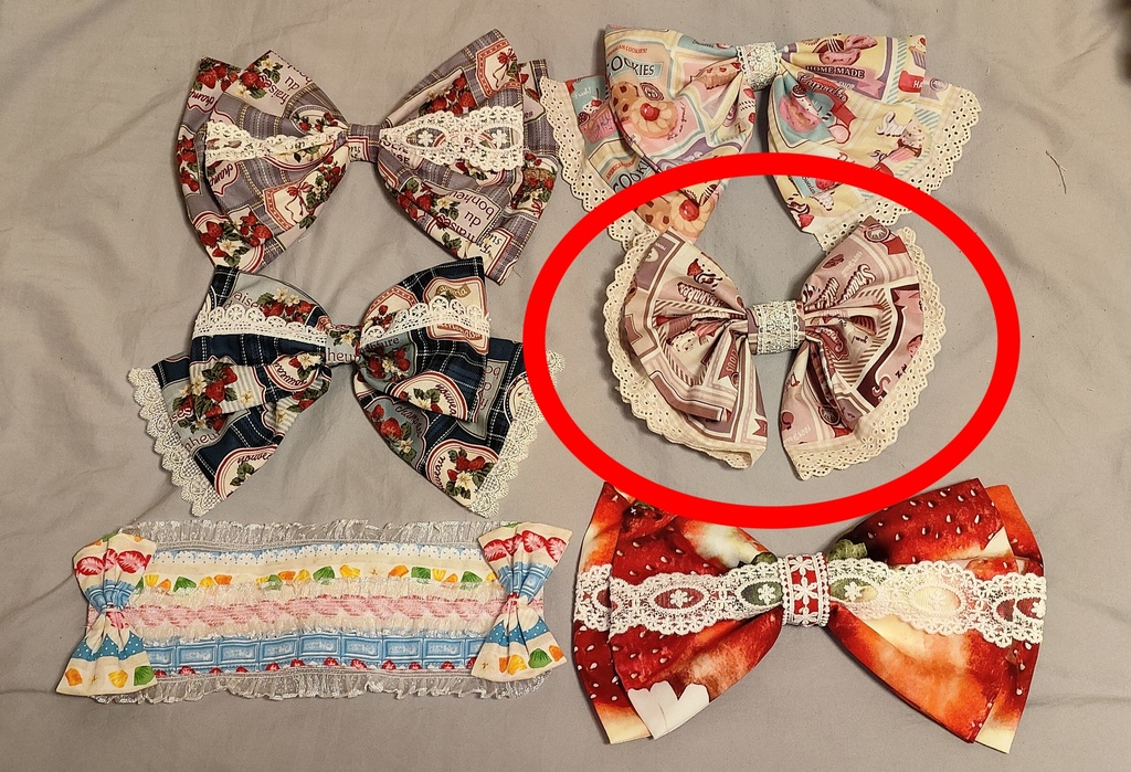 エプロンドレス風JSK(スイーツ柄モカピンク)