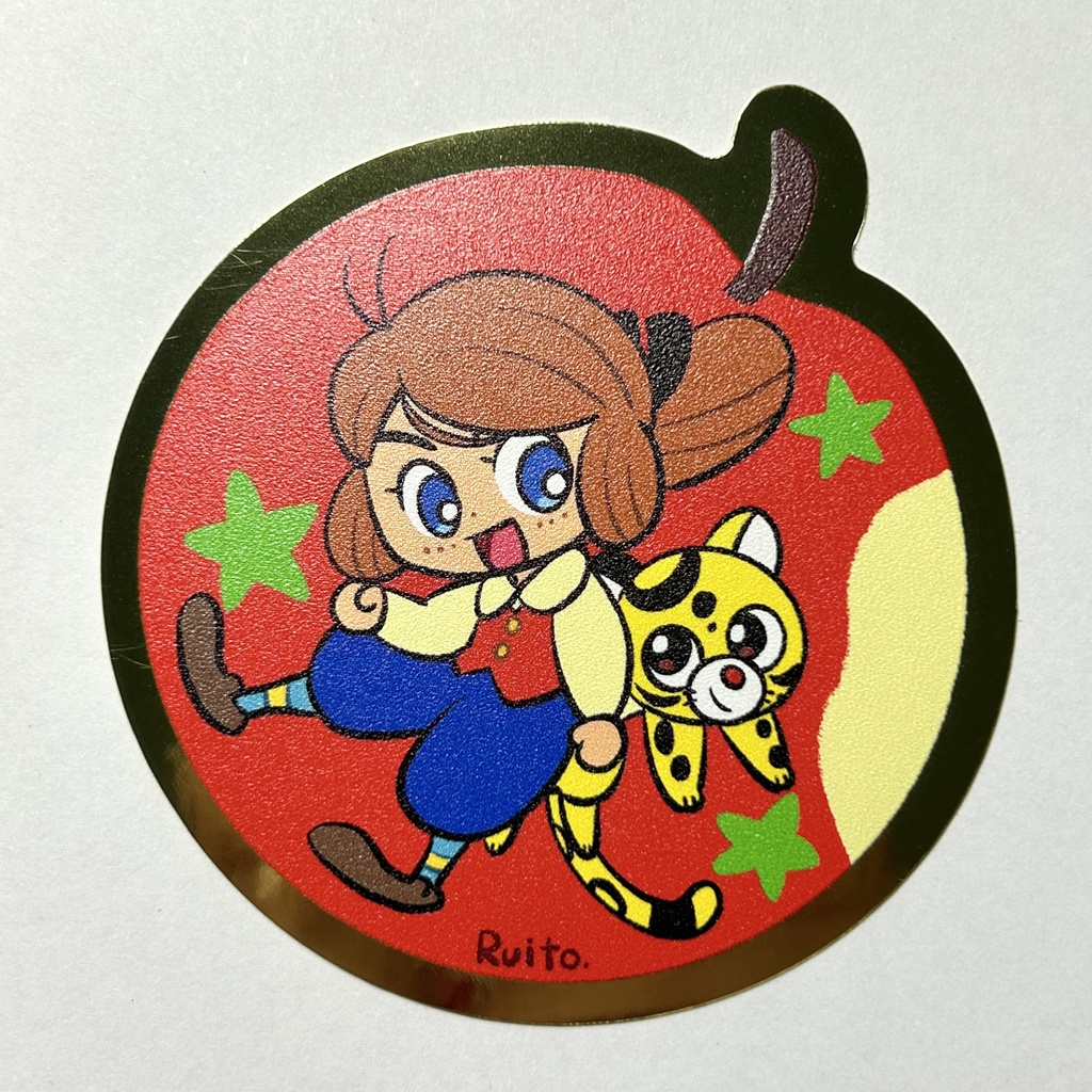 りんご宝島ステッカー