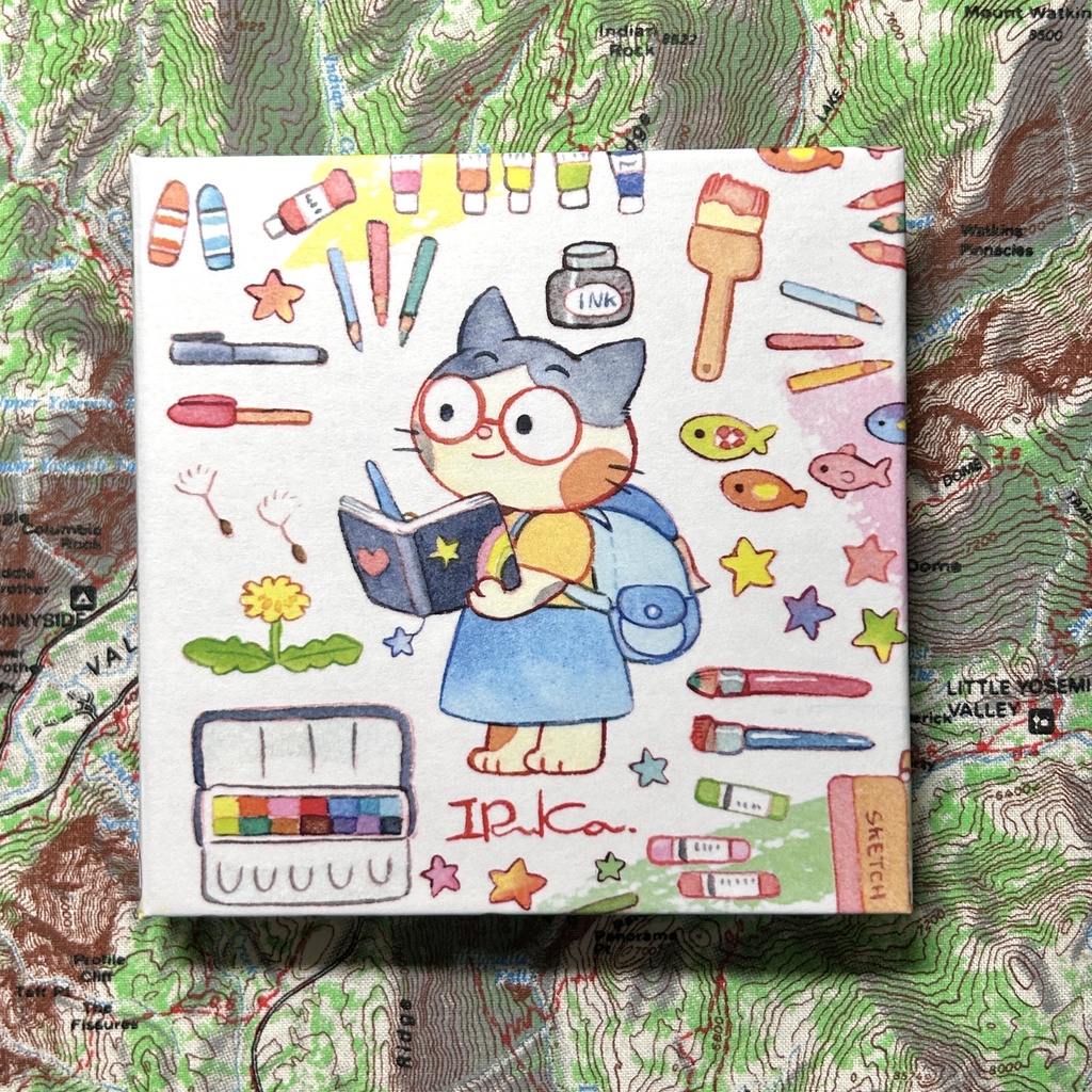 ネコと画材のミニノート