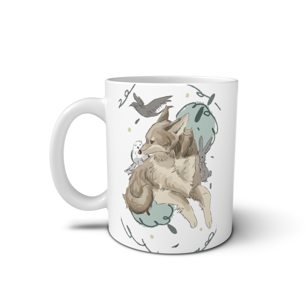 オオカミとキツネのマグカップ