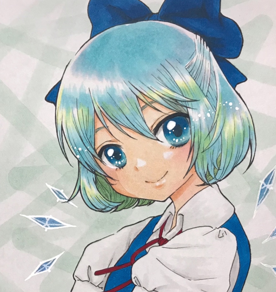 【東方】チルノ　色紙原画　小色紙